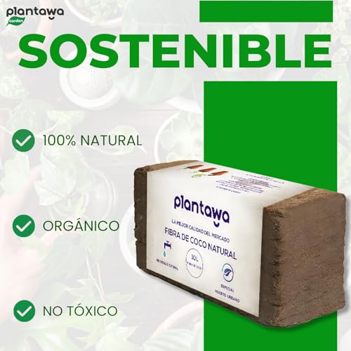 Miniatura 4 de Plantawa Fibra De Coco 10l, Bloque De Sustrato De Coco, Fibra De Coco Natural, Tierra Para Plantas Uso Huerto Urbano Terrario Plantas Exterior Turba Para Macetas