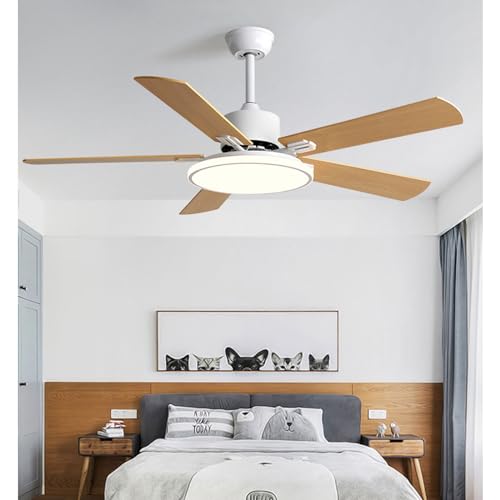 Ventilateur de plafond design en contreplaqué avec plafonnier LED 72W