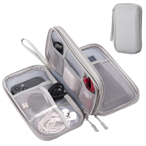 Arae Elektronik Zubehör Organizer, Kabeltasche Travel Essentials, Doppelschicht Reise Kabel Tasche, Electronic Accessories für Ladegerät, USB, SD Karten