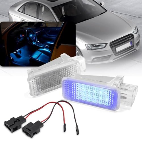 Luz LED de cortesía para puerta de pie para maletero A1 A2 A3 A4 B6 B7 B8 S4 RS4 A5 S5 A6 A7 A8 Q5 Q7 R8 TT S/koda Seat Ibiza León Exeo Golf Eos Led Tronco Equipaje Azul lámpara