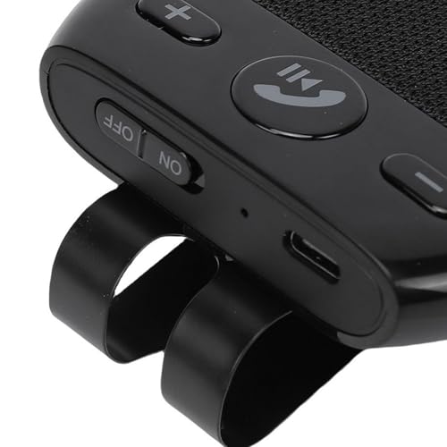 Gugxiom Bluetooth 5.0 Car Handsfree Kit Visor Speakerphone, Auto Power On, Wireless Multipoint Speaker CVC8.0 Noise Reduction for Safe Driving, 10H Talk Time