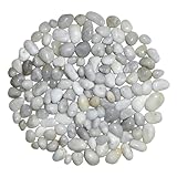 2000g Dekorative Kieselsteine, 1-3 cm Natürliche Polierte Kieselsteine, Dekosteine Garten Kleine Flusskiesel Weiß für Vasenfüller, Sukkulenten, Pflanzentopf (Weiß, 1-3 cm)