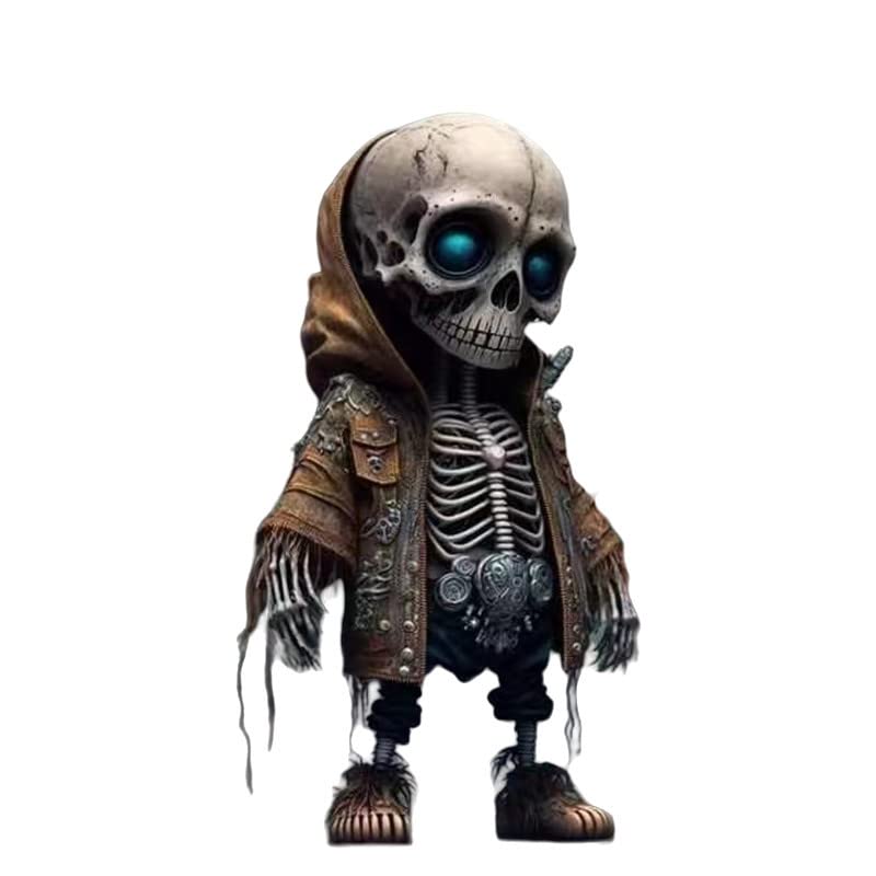 Vrogadso Skeleton Figurines Decor Halloween Skeleton Gift Mini Resin Skeleton Statue Small Skull Figurine Cool Funny Decor Horror Gift-Style D
