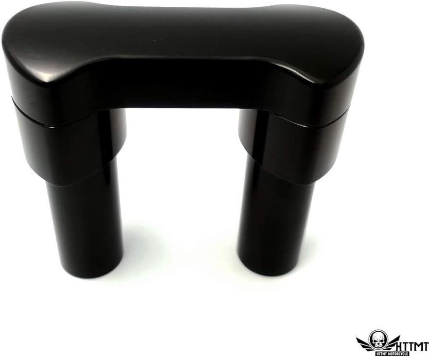 HTTMT- US-TGHD-HBS009-I-BK1-1" 1 in Hefty Handlebar Riser/Top Clamp Kit Chrome 4" 4in Tall Compatible With Harley Black