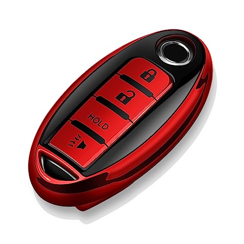 Tukellen Compatible with Nissan Key Fob Cover Soft TPU Key Case for…
