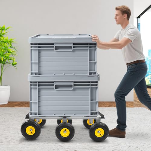 Carretilla pesada con 6 ruedas, capacidad 1200 lbs, ruedas inflables miniatura 2