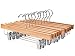 Nature Smile Solid Lotus Wood Deluxe Wooden Pants Hangers Bottom Hanger Jeans Hanger Skirt Hanger with 2-Adjustable Clips Anti-Rust Hook Pack of 10 (Natural)
