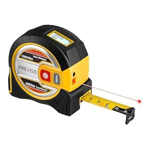 PREXISO 2-in-1 Laser Tape Measure – NOT Digital – 135Ft Laser Measurement Tool & 16Ft Measuring Tape with Auto Lock & Movable Magnetic Hook – Pythagorean, Area, Volume, Ft/Ft+in/in/M Unit-NOT Digital