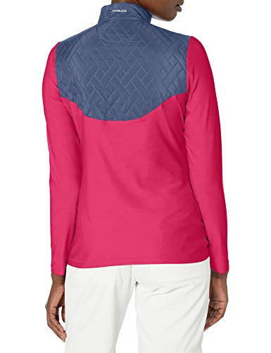 Cutter & Buck Annika Women's Lightweight Full Zip Propel Hybrid Quilded Color Block Jacket, Sport Slate/Thrill, S #TOP1
