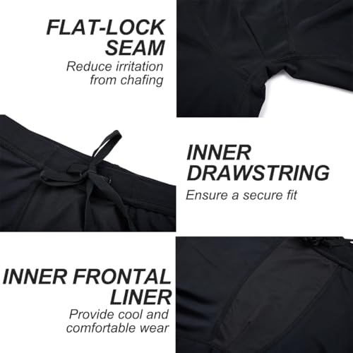 Devoropa Boys' Swim Jammers Youth Competitive Swim Team Suit Trunks Swimsuit Swimwear Quick Dry Athletic Swimming Shorts Upf 50+ Black M thumb #4