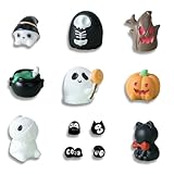 XnxnzhHo Halloween Miniture Figurines, Fairy Garden Accessories, Garden Fairy Decor for Outside, 12PCS Micro Landscape Ghosts, Pumpkins, Cats, Zombie Sculptures Set