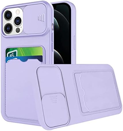 Tiwinxing Compatible with iPhone 13 Pro Max Case with Card Holder iPhone 13 Pro Max Phone Case with Pushable Camera Lens Protector Shockproof Anti-Scratch Cases (Dark Green, iPhone 13 Pro Max)