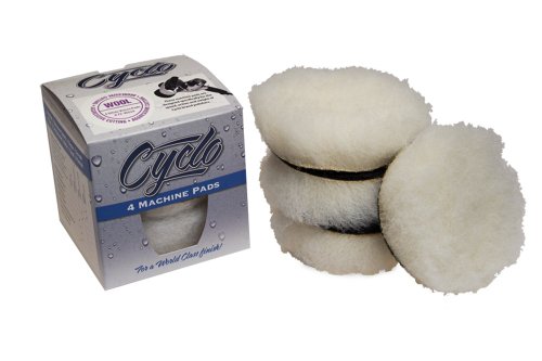 Cyclo (72-455x4-4PK) White Wool Cutting Pad with Loop, (Pack of 4)