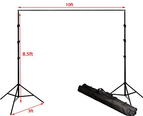 Ephotoinc Photography Photo Background Stand Backdrop Support System Kit + 10' X 10' Cotton Green Chroma Key Photo Studio Muslin Backdrop Background H41010G #TOP1
