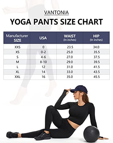 Vantonia Women Buttery Soft Yoga Leggings No Front Seam Workout Leggings With Pockets High Waist Tights Active Pants - 25 Inces Black-Pockets Medium #TOP5