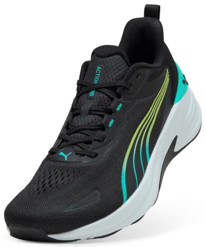 PUMA Chaussures de Training Action Pro Unisexe 44, Black White Intense Mint Sunny Lime Green