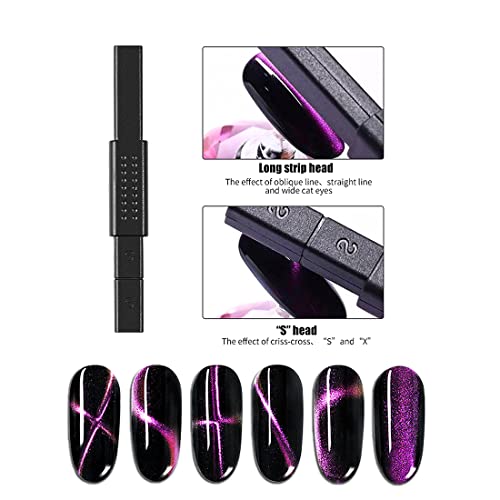 Xeaohesy 16 Pieces Nail Magnet Tool Set Magnet Plate Wand Board Magnetic Pen Stripe Nail Magnet Double Ended Magnet Wand Magnet Stick For Cat Eye Gel Polish Nail Art #TOP3