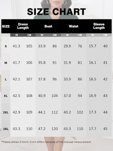 Image of PinkPatty Women's Casual A-line Midi Dresses 3 /4 Sleeve V Neck Fit and Flare Dress with Pockets