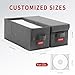 NUSWOR Premium CD Storage Box | Stackable CD Organizer Box with Lid | Holds 140 Jewel Cases | 14.37 x 5.5 x 6.3 inches | 4 Pack | Grey
