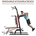 HARISON Multifunction Power Tower with Bench, Heavy Duty Pull Up Bar Dip Station for Home Gym Workout Strength Training Fitness Equipment