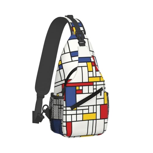 Mochila bandolera con patrón abstracto, para hombre y mujer miniatura 2