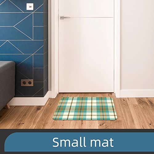 Lorvies Green Buffalo Plaid Tartan Pattern Indoor Door Mat, Non-Slip Absorbent Doormat Inside Floor Mats Area Rug For Entryway, Machine Washable Entrance Rug Outdoor 20X47 #TOP4
