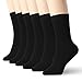 Womens Black Thin Cotton Socks High Ankle 6 Pack
