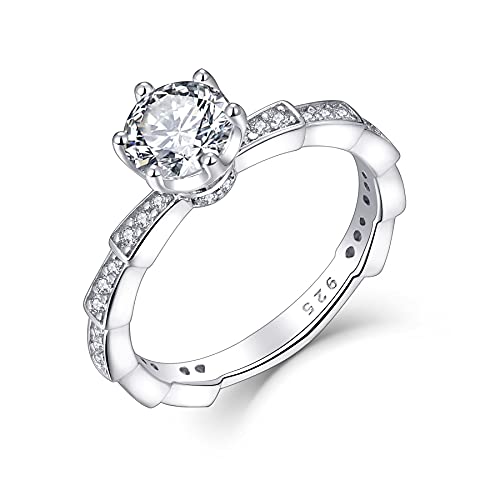 Bague Argent 925/1000 anti-ternissement avec oxyde de zirconium brillant taille 65