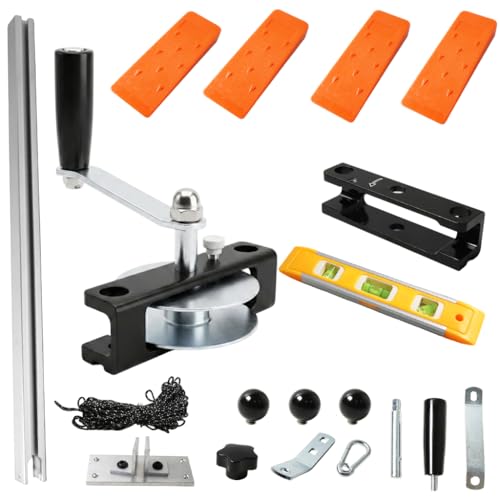 DISJEST Chainsaw Mill Winch Kit with Upgraded Lever Arm & 4 Felling Wedges, Smooth Feeding Manual Winch System for Portable Sawmill, Precision Lumber Milling Tool for Consistent Slab Surface