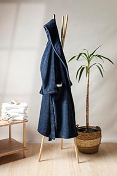PandaHome Badjas voor dames en heren van 100% katoen, ochtendjas, badstof, behaaglijk, warm en behaaglijk, sneldrogend, zacht, absorberend, badjassen 400 g/m², antraciet, S