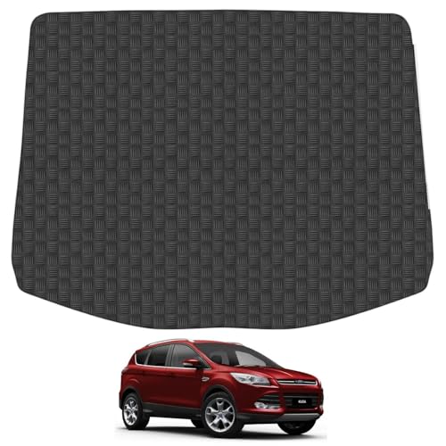Rubber Boot Liner Compatible With Ford Kuga (2013-2020) Tailored Fit Heavy-Duty Premium 3Mm Rubber Protector Boot Mat Anti-Slip Durable Waterproof Custom Fit Dog Friendly