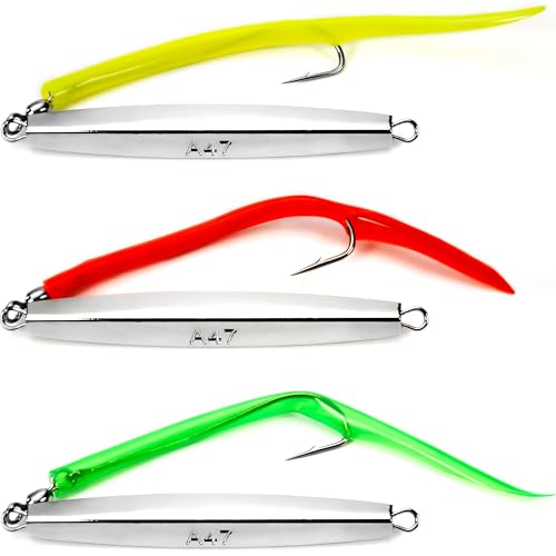 VMSIXVM Diamond Jigs Saltwater Fishing Lures for Tuna, Striped Bass, 4oz