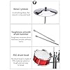 Btuty Drum Set Jazz Drum Kit with Stool 7 Drums Musical Percussion Instruments for Beginner Holiday Gifts Thickened PVC Drumhead Easy Installation (Red) #4