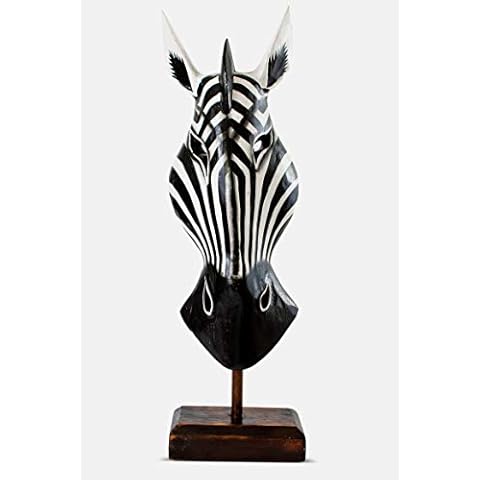 G6 Collection 20" Wooden Zebra Mask Cover