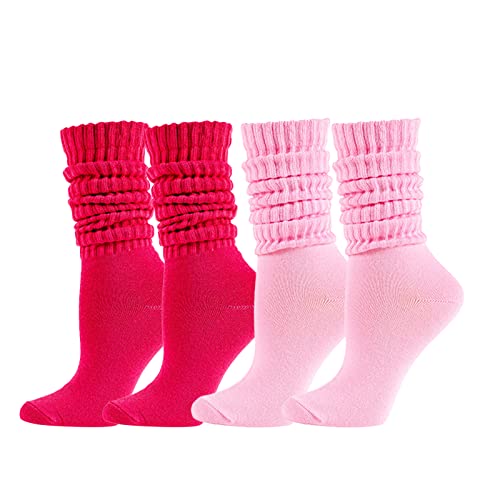 Image of Women Girls Slouchy Socks, Slouch Socks Scrunch Socks Scrunchie Socks for Spring Summer,2 Pairs