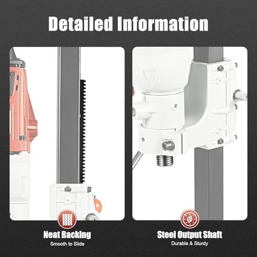 Bild 1 - 2200W Betonbohrgerät 1200RPM Kernbohrmaschine Trocken- und Nass-Design Max Halterung Höhe 58cm Fräsdurchmesser Φ180MM Multi-Winkel Vertikaler Handbetrieb 2-in-1 Kernbohrgerät