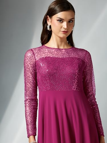 Image of Miss Chase Women's Long Sleeve Sequin Maxi Dress