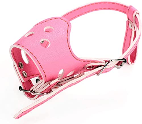 image for Barkless Dog Muzzle Leather, Comfort Secure Anti-Barking Muzzles for D