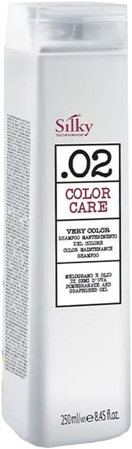 SILKY Technobasic .02 Color Care Shampoo - Organic Color Treated Hair Shampoo Maintenance - Helps Protect Hair & Maintain Vibrant Color - 250ml/8.45oz