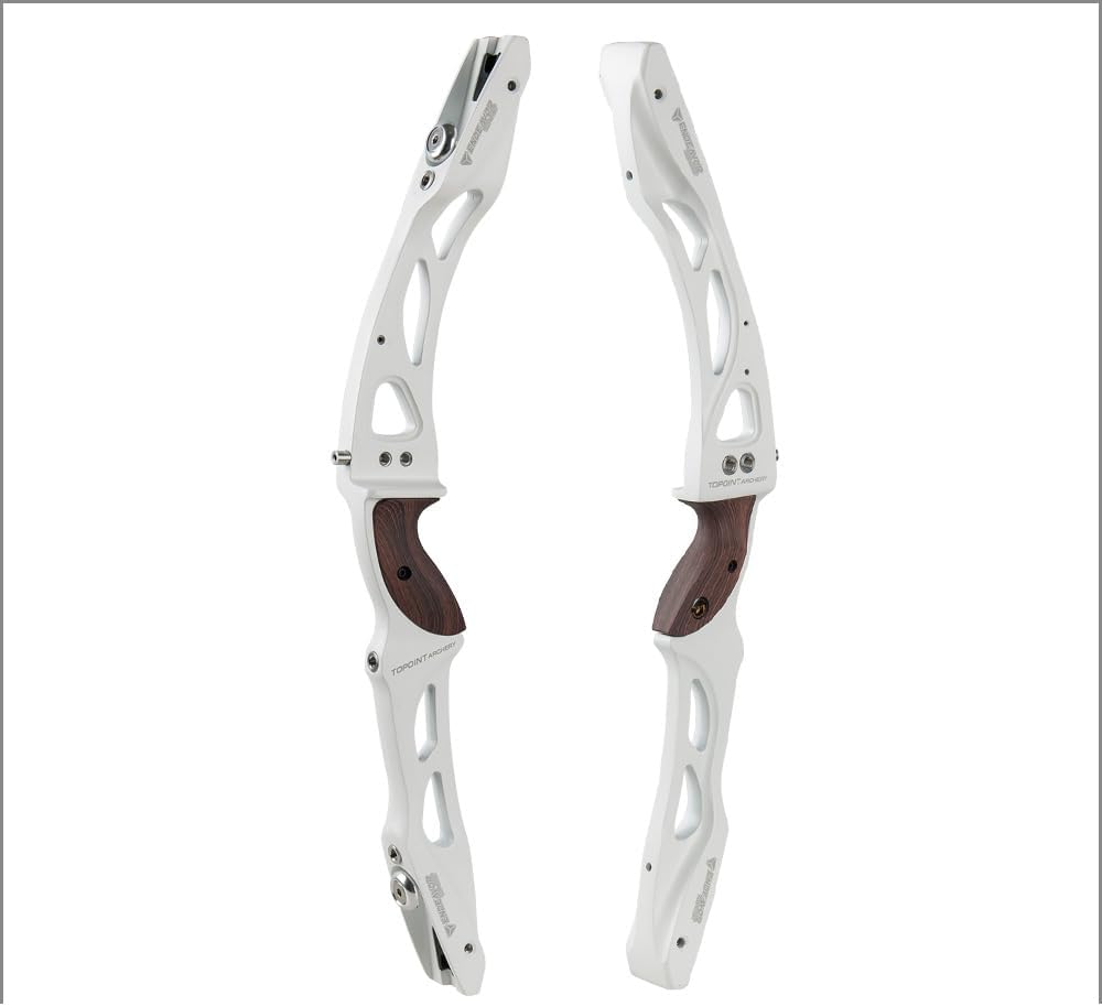 25" Archery Recurve Bow Riser (RH) - ILF Takedown Design, CNC Magnesium Alloy with Wooden Grip for Outdoor Training