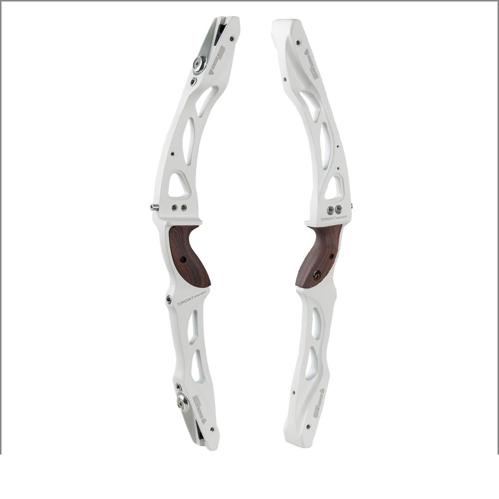 25" Archery Recurve Bow Riser (RH) - ILF Takedown Design, CNC Magnesium Alloy with Wooden Grip for Outdoor Training