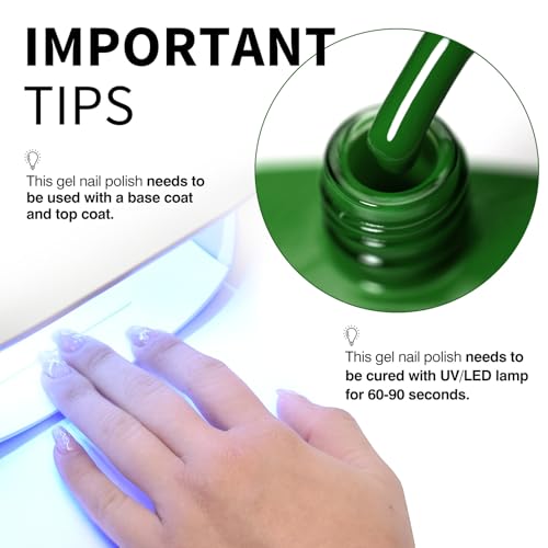 Image of CANNI 9ml Emerald Dark Green Gel Nail Polish High Gloss UV LED Soak Off Gel
