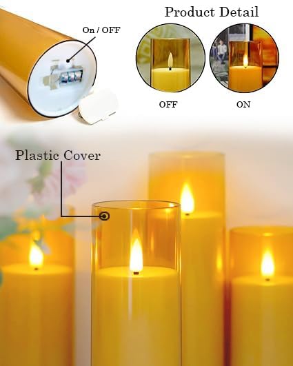 Image of Homesake 3 Pcs LED Tea Light Candles | Flameless, Smokeless, Unscented | Piller Candles for Home Decor, Diwali Decoration for Home Lights, Led Candle for Decoration Balcony & Festive Decor & Gift,