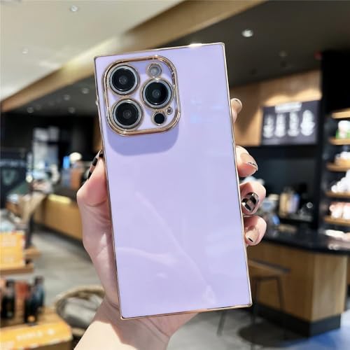 Coque carrée galvanisée iPhone 13 et 14 protection antichoc souple