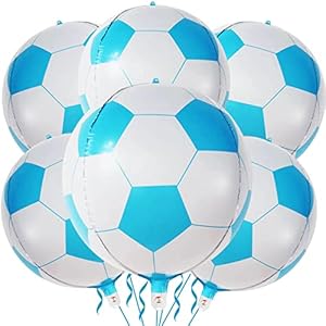 Giant Soccer Balloons 22 Inch Blue Soccer Balloons for Soccer Sports Themed Birthday Party World Cup Party Baby Shower Decorations Pack of 6