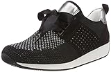 Rutschfeste Sohle ara Damen LISSABON Sneaker, Silber, Schwarz/Titan 07), 37 EU(4 UK)