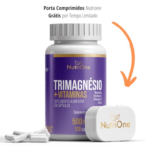 Trimagnésio (Malato, Taurato, Quelato) + Zinco, Vitaminas C e D - 120 Cápsulas - Nutrione