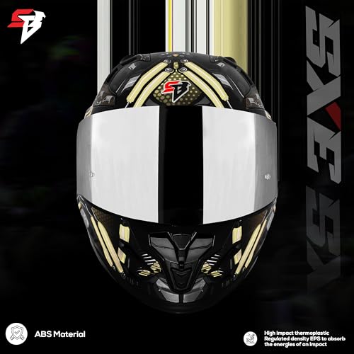Image of Steelbird SBH 61 SXE X2 ISI and Dot Certified Full Face Helmet for Men and with Inner Silver Sunshield