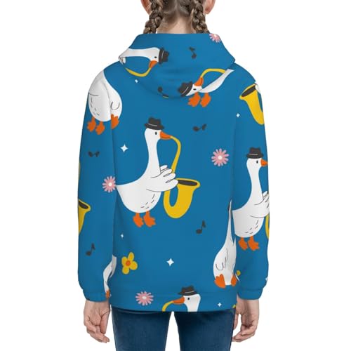 Cartoon Goose Kids Pullover Hoodies Boys Sweatshirts Girls Athletic Clothes with Pocket4