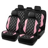 Road Comforts Seat Covers, Premium Leather Car Seat Covers Full Set for Women Girls,Airbag Compatible, Automotive Seat Covers Universal Fit Most Cars,Vans,Truck,SUV